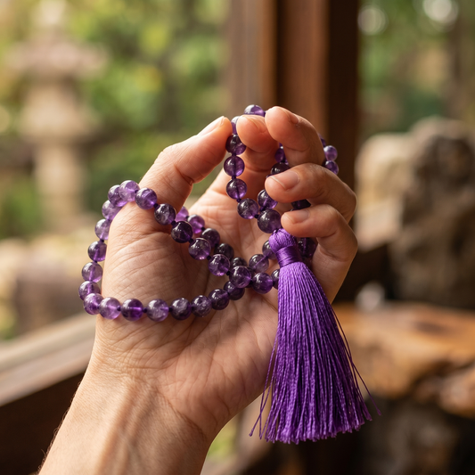 Amethyst Japa Mala (108 Beads) β Calm & Spiritual Growth