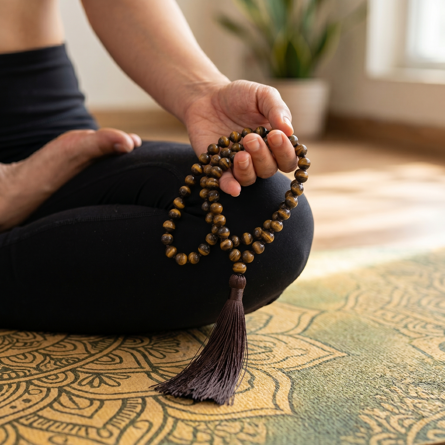 Tiger Eye Japa Mala (108 Beads) – Protection & Courage