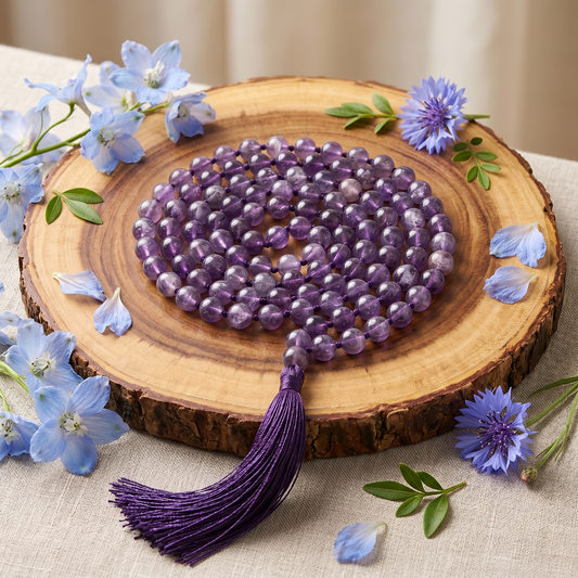 Amethyst Japa Mala (108 Beads) – Calm & Spiritual Growth