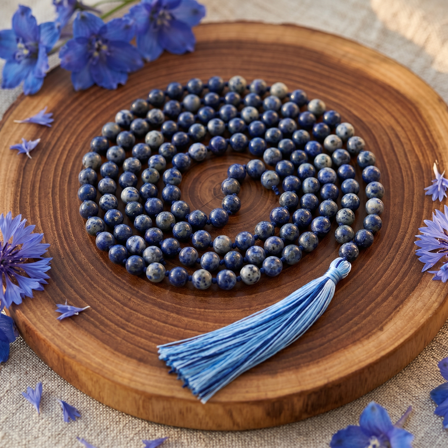 Lapis Lazuli Japa Mala (108 Beads) – Wisdom & Confidence