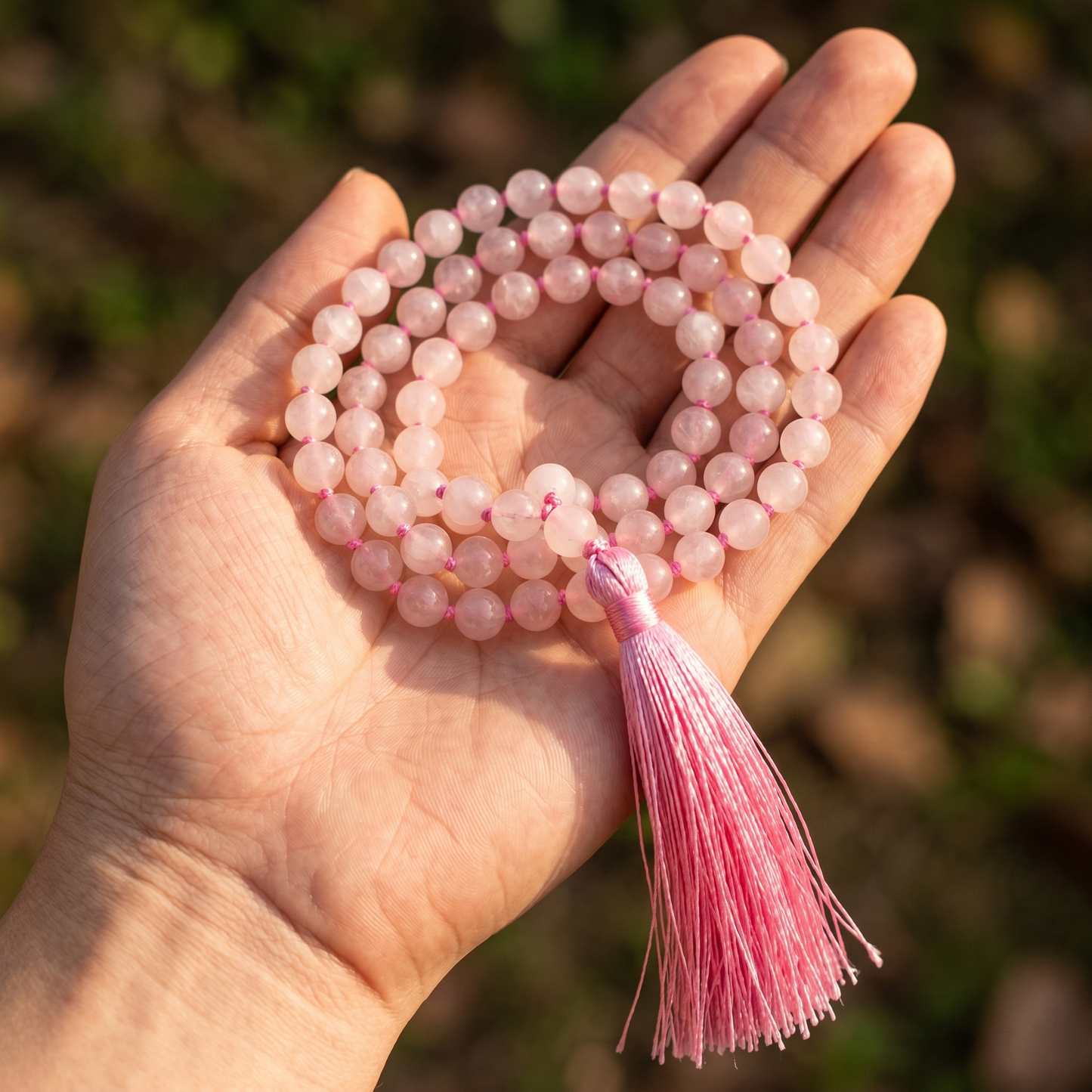 Rose Quartz Japa Mala (108 Beads) – Love & Emotional Healing