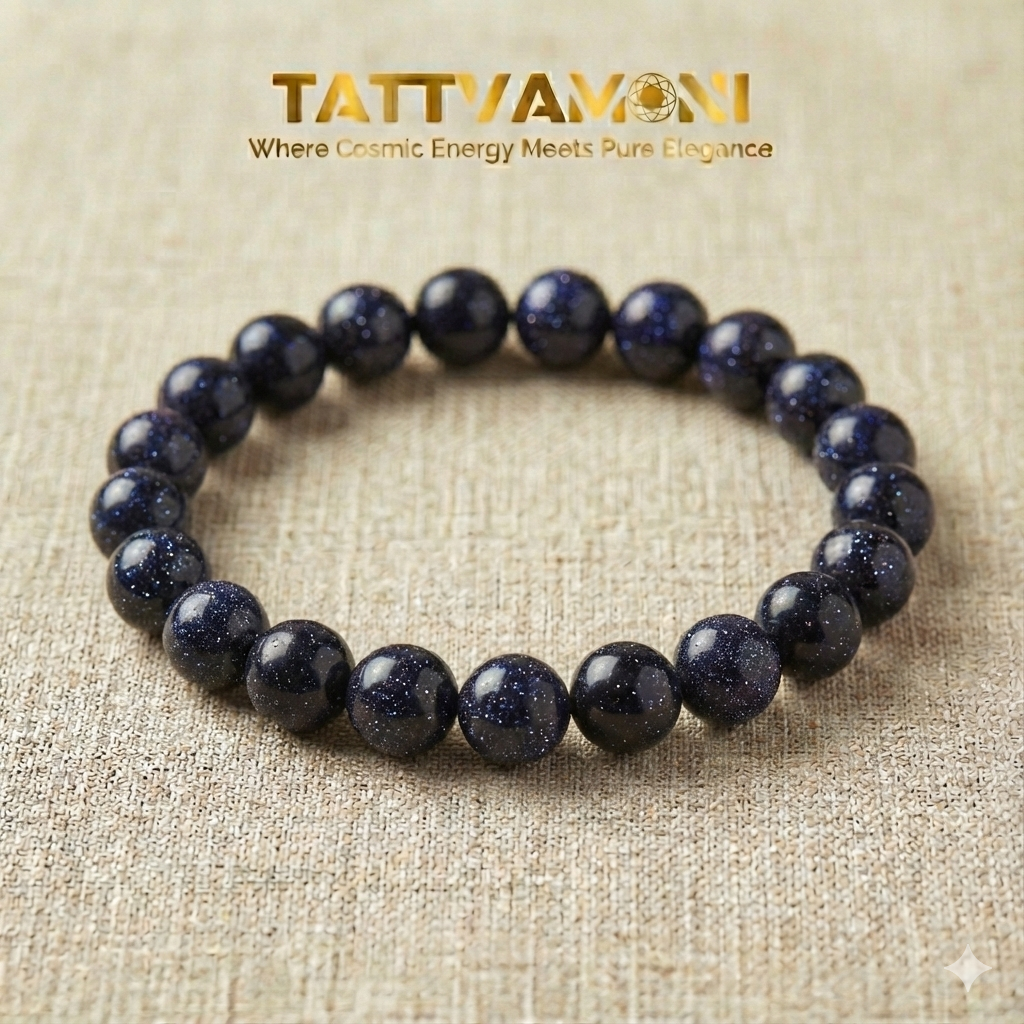 TattvaMani Blue Gold Natural Stone Bracelet