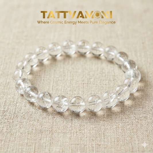 TattvaMani Spathik Clear Quartz Natural Stone Bracelet