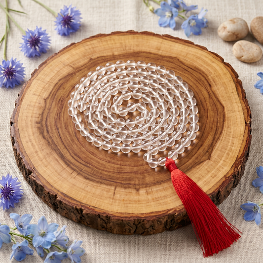 Sphatik Japa Mala (108 Beads) – Clarity & Inner Peace