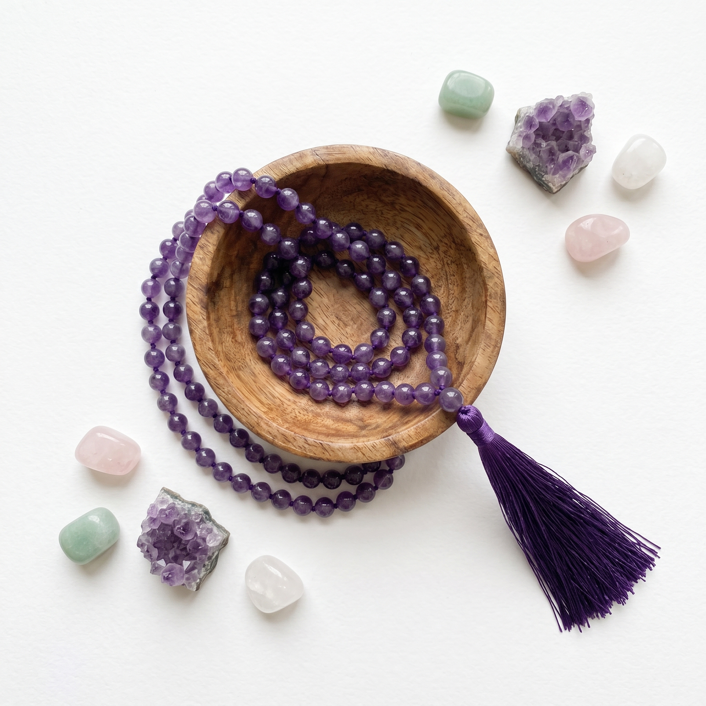 Amethyst Japa Mala (108 Beads) – Calm & Spiritual Growth