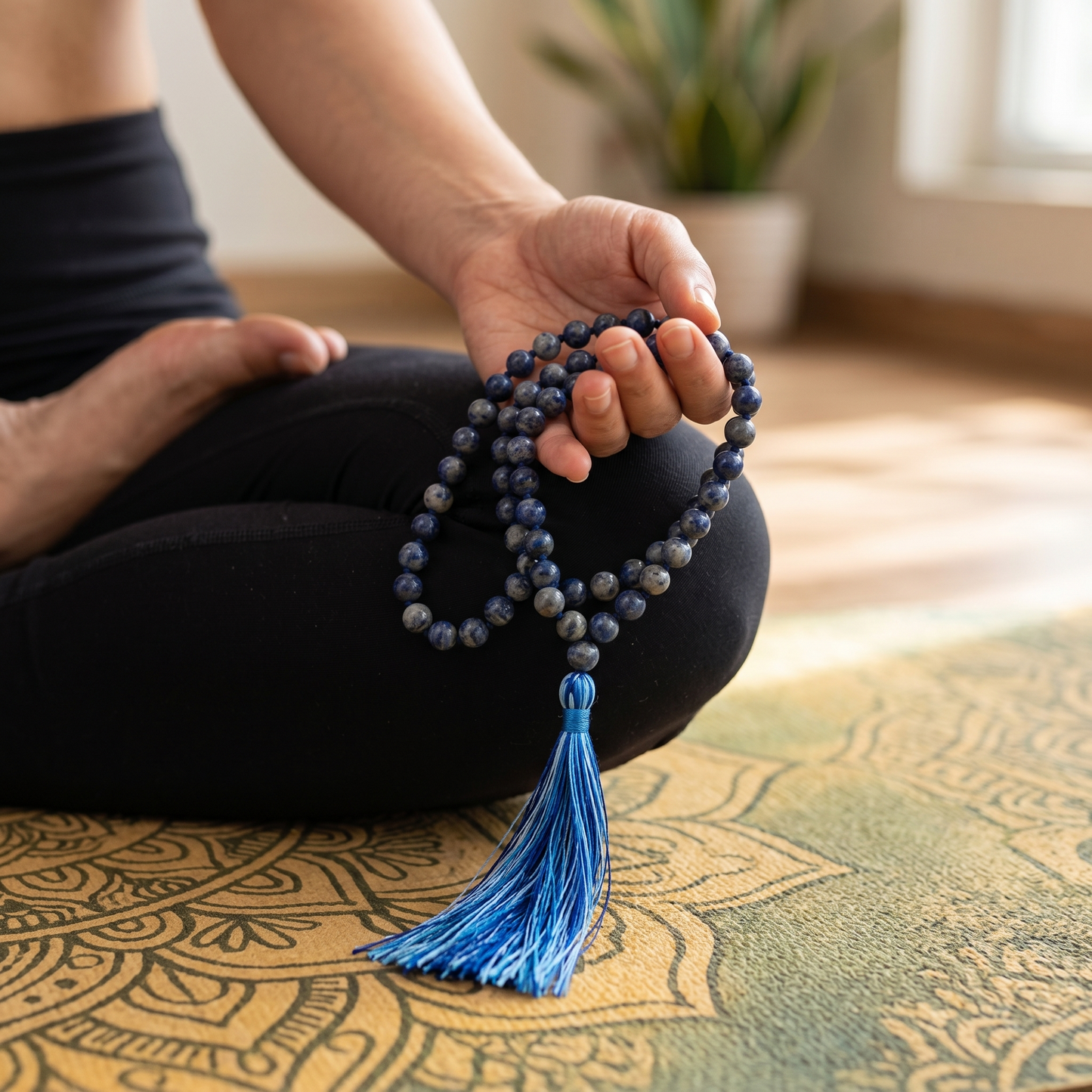 Lapis Lazuli Japa Mala (108 Beads) – Wisdom & Confidence