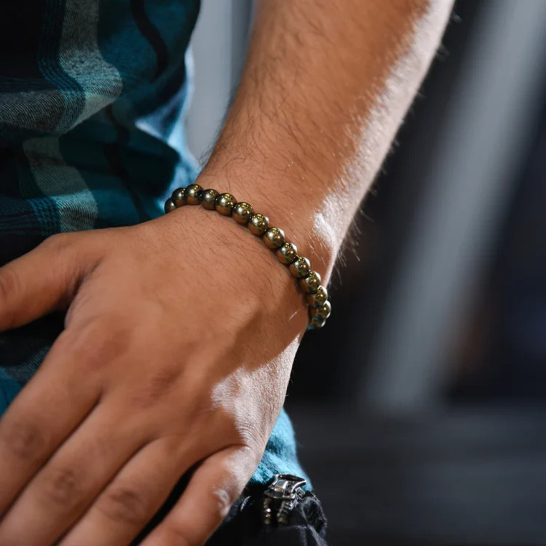 TattvaMani Gold Hematite Natural Stone Bracelet