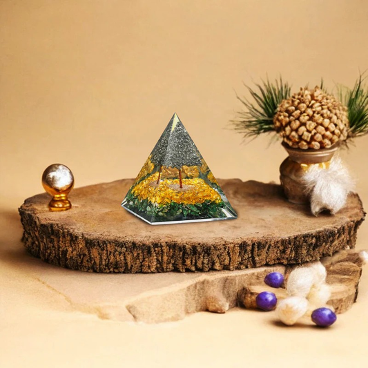 Green Aventurine & Citrine Orgone Pyramid