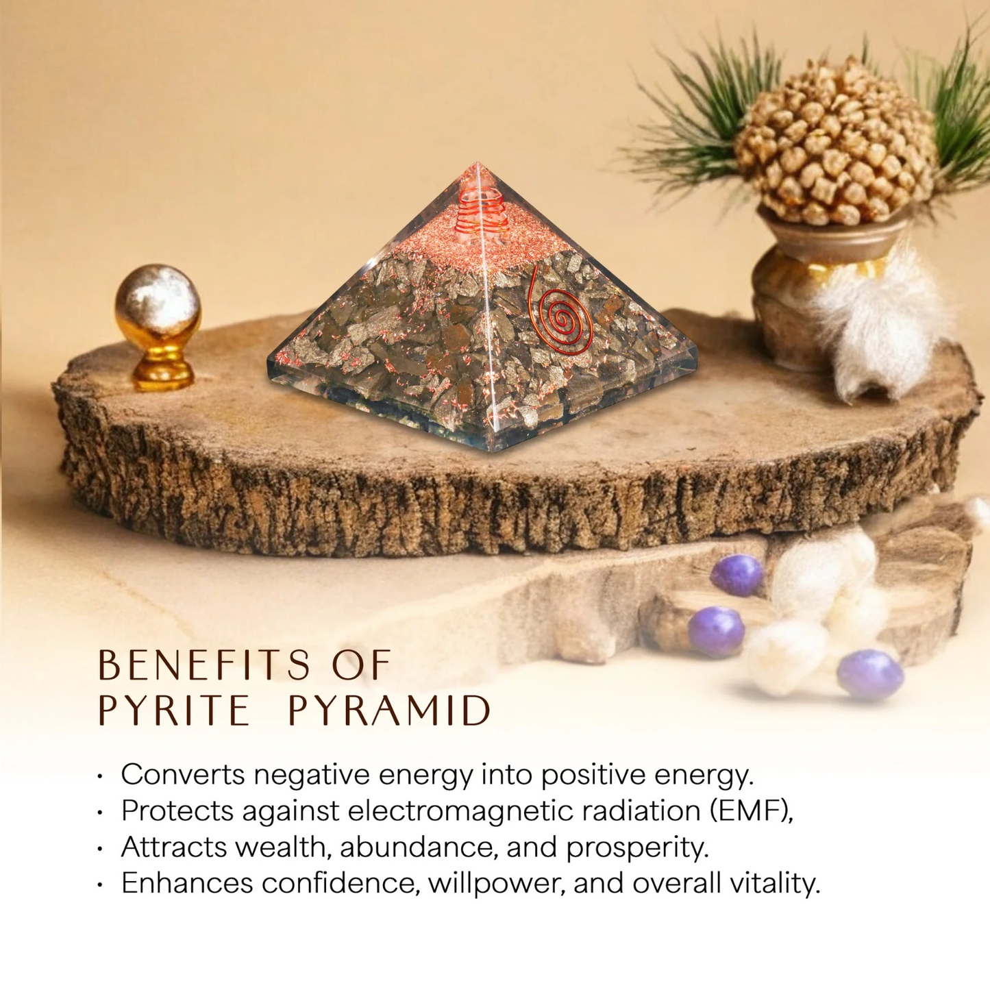 Pyrite Orgone Crystal Pyramid