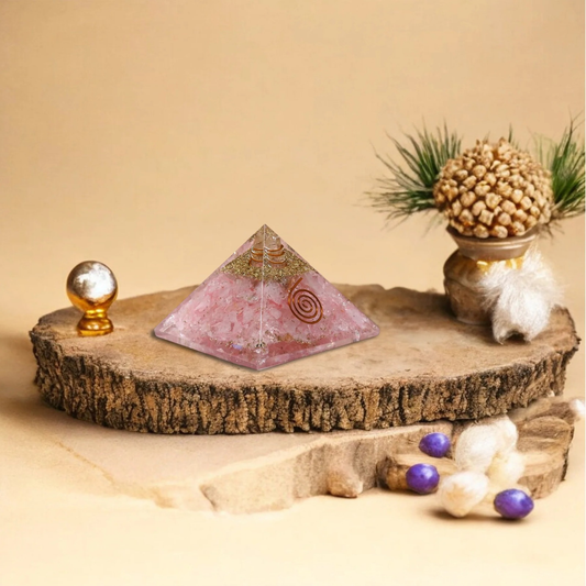 Rose Quartz Orgone Pyramid